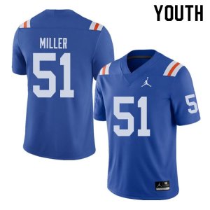 Youth Florida Gators #51 Ventrell Miller NCAA Jordan Brand Royal Throwback Alternate Authentic Stitched College Football Jersey SEJ7362AR